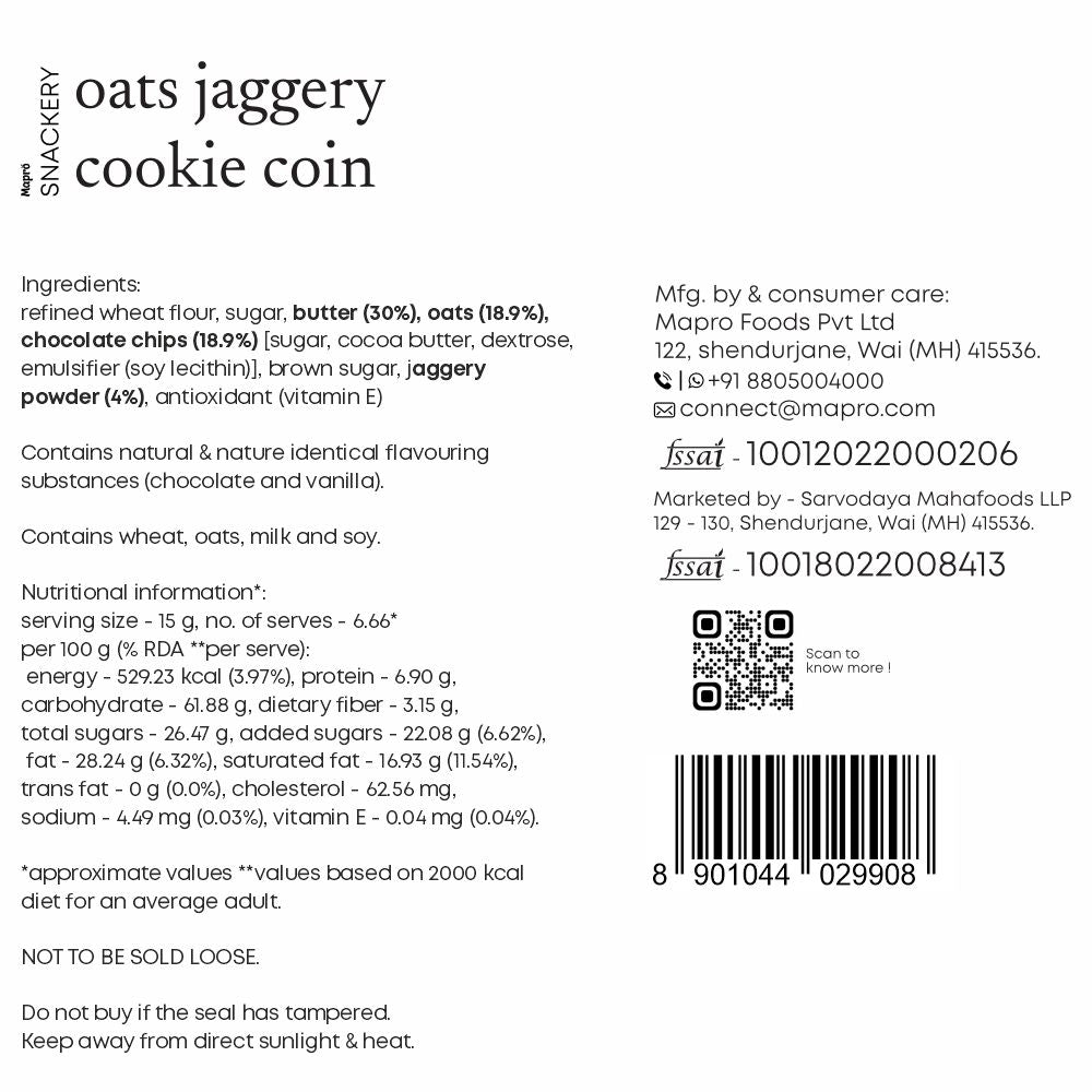 Oats Jaggery Cookie Coin