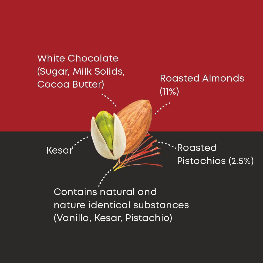 White Chocolate With Kesar, Badam And Pista Bar - Mapro