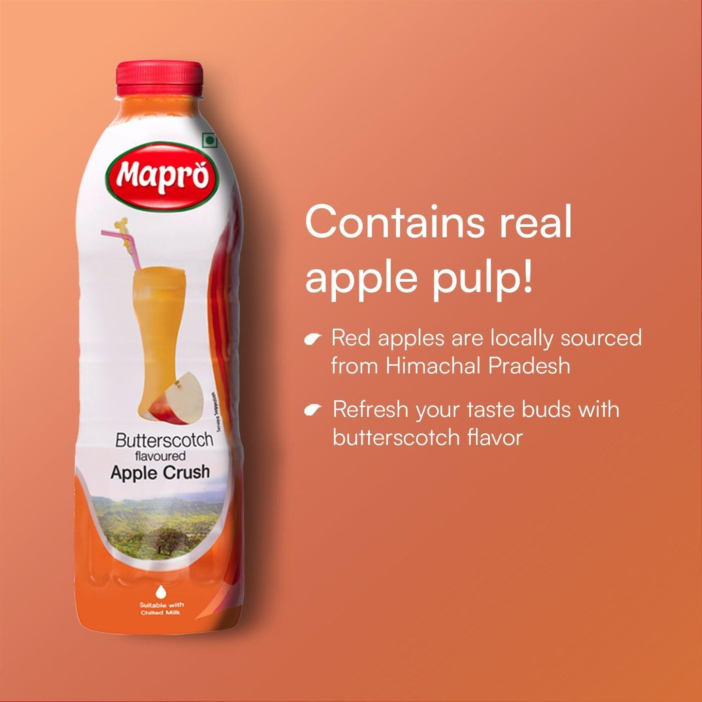 Butterscotch Flavoured Apple Crush - Mapro